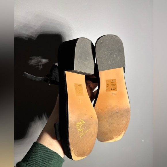 Madewell The Lina Black Suede Platform Sandals Womens Size 9.5 - Picture 6 of 7